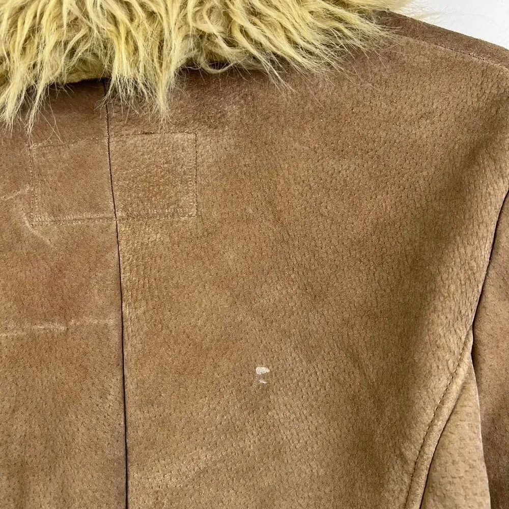 BKE Diva Vintage Y2K Leather Penny Lane Coat Jacket Hippie Boho Size L